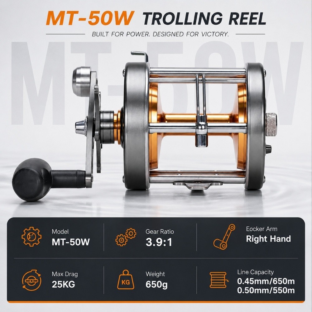 Mulinello da traina MT 50W, pe - Trolling Reel recensione e prezzo